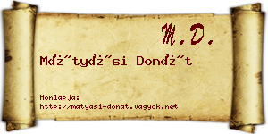 Mátyási Donát névjegykártya